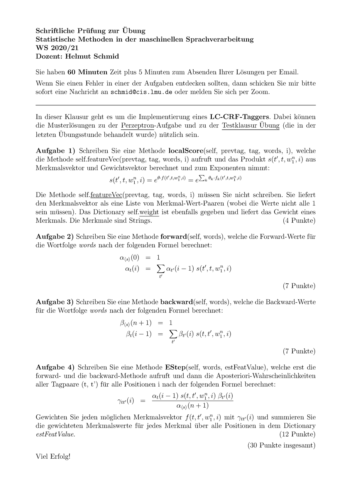 Uebung-WS20-21 - Rechnerarchitektur - Schriftliche Prufung Zur ̈ Ubung ...