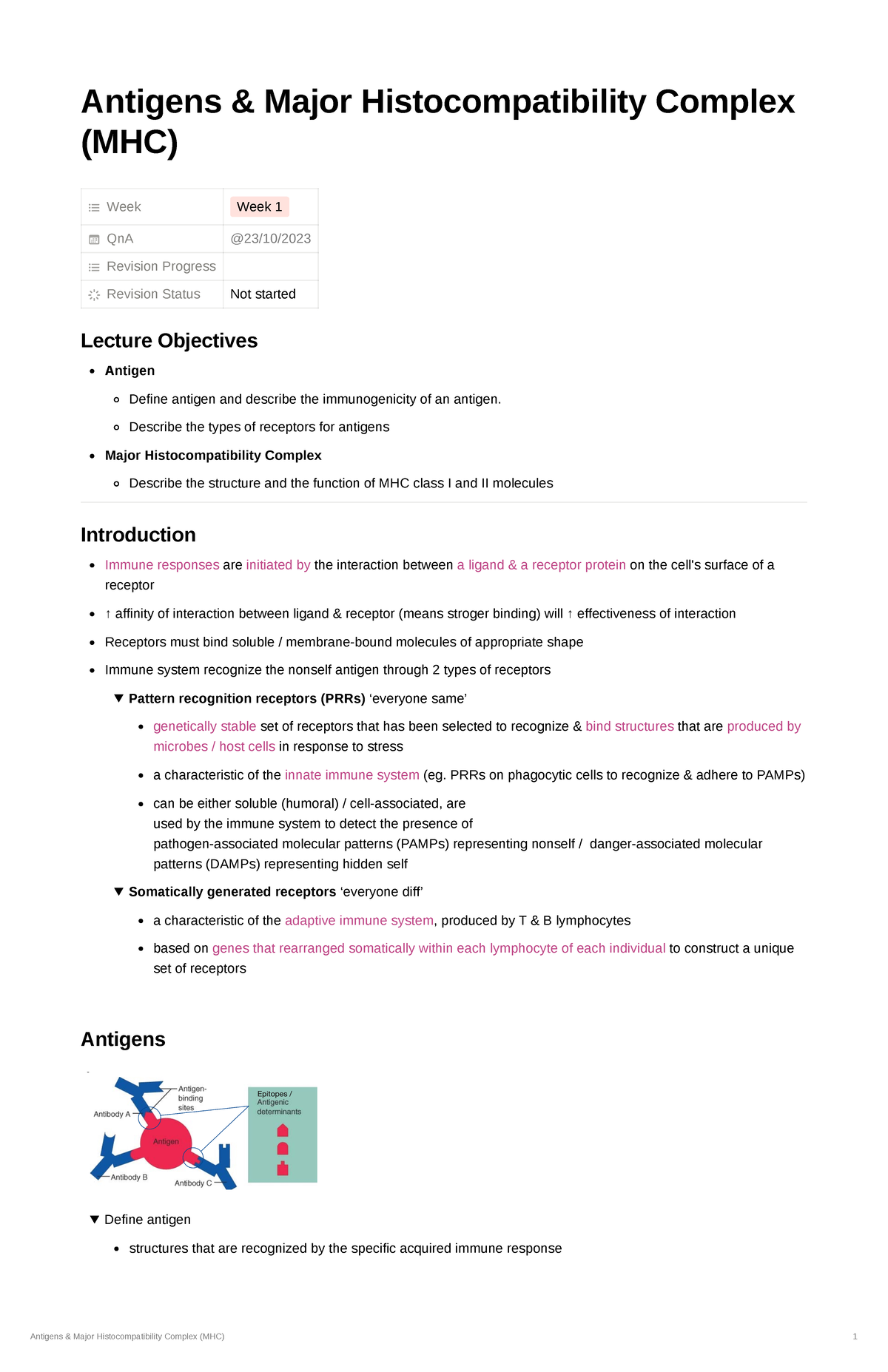 Antigens & Major Histocompatibility Complex (MHC) ab5f82e8b295424 ...