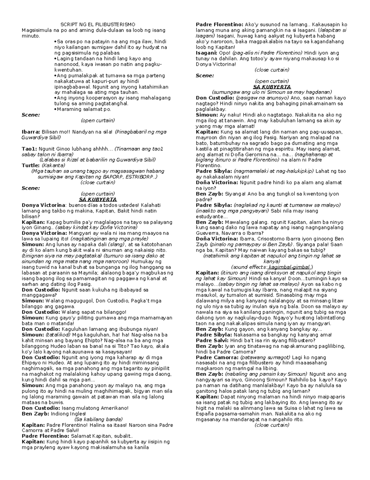 Inbound 4632695601946177538 - SCRIPT NG EL FILIBUSTERISMO Magsisimula ...
