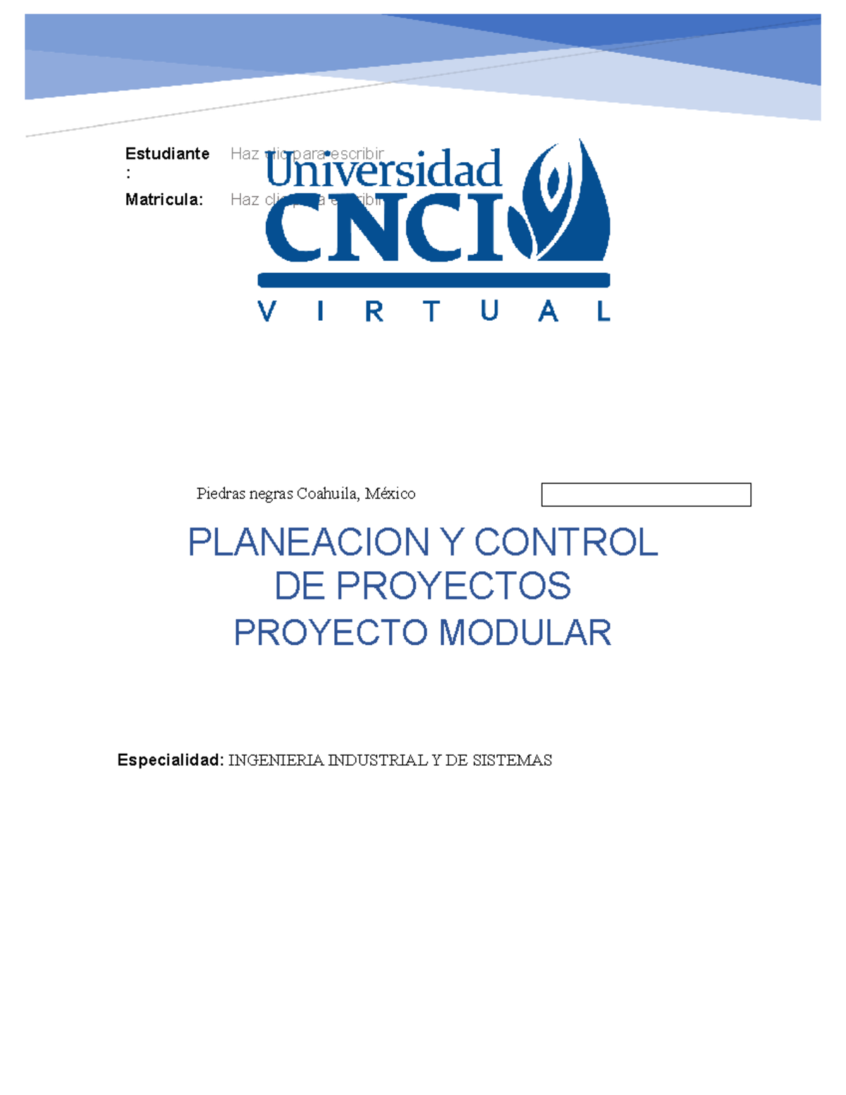 Modular Planeacion Y Control De Proyectos Profesor Getza Harsanyi Armijo Estudiante Haz