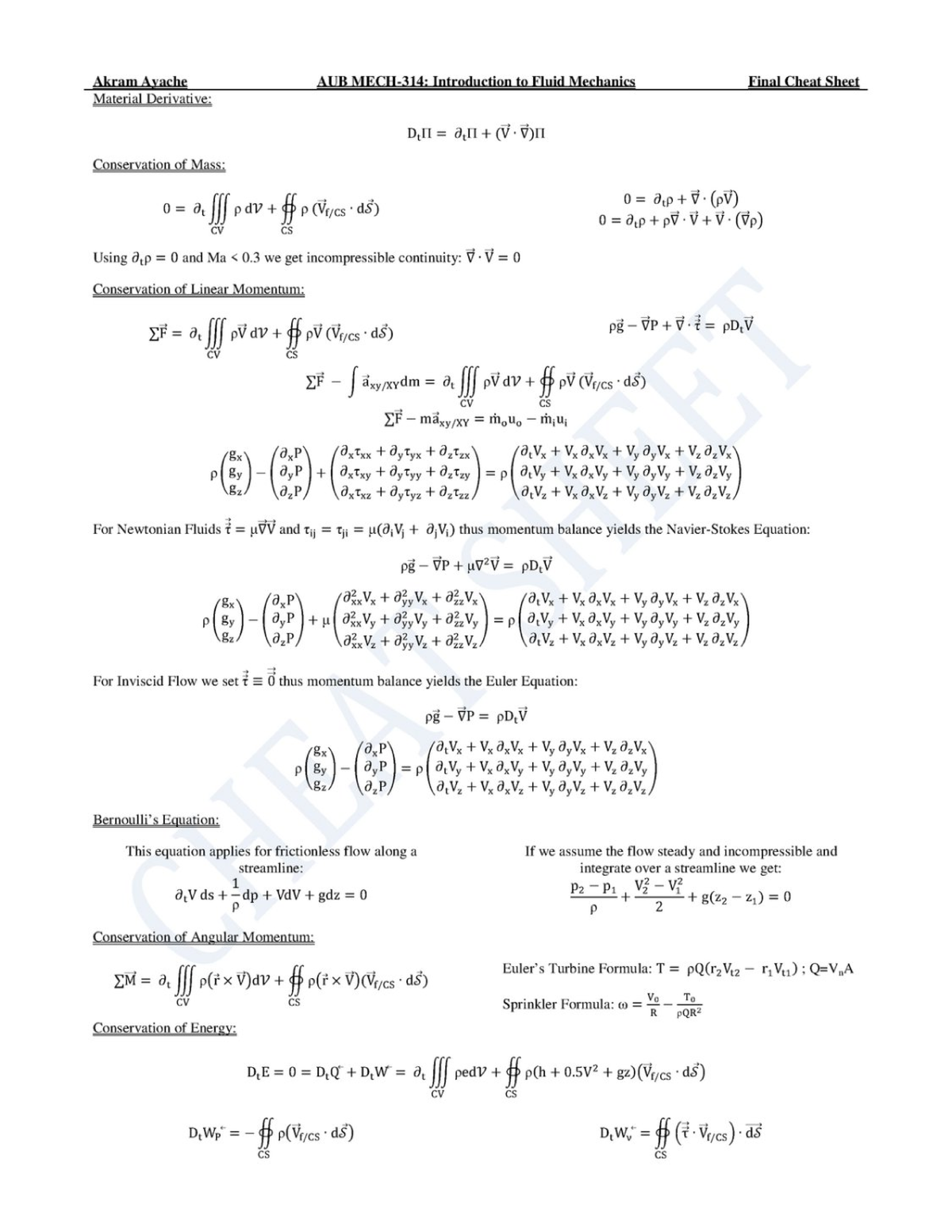 2 - Fluids Mechanics Study Guides - PHYS 320 - Studocu