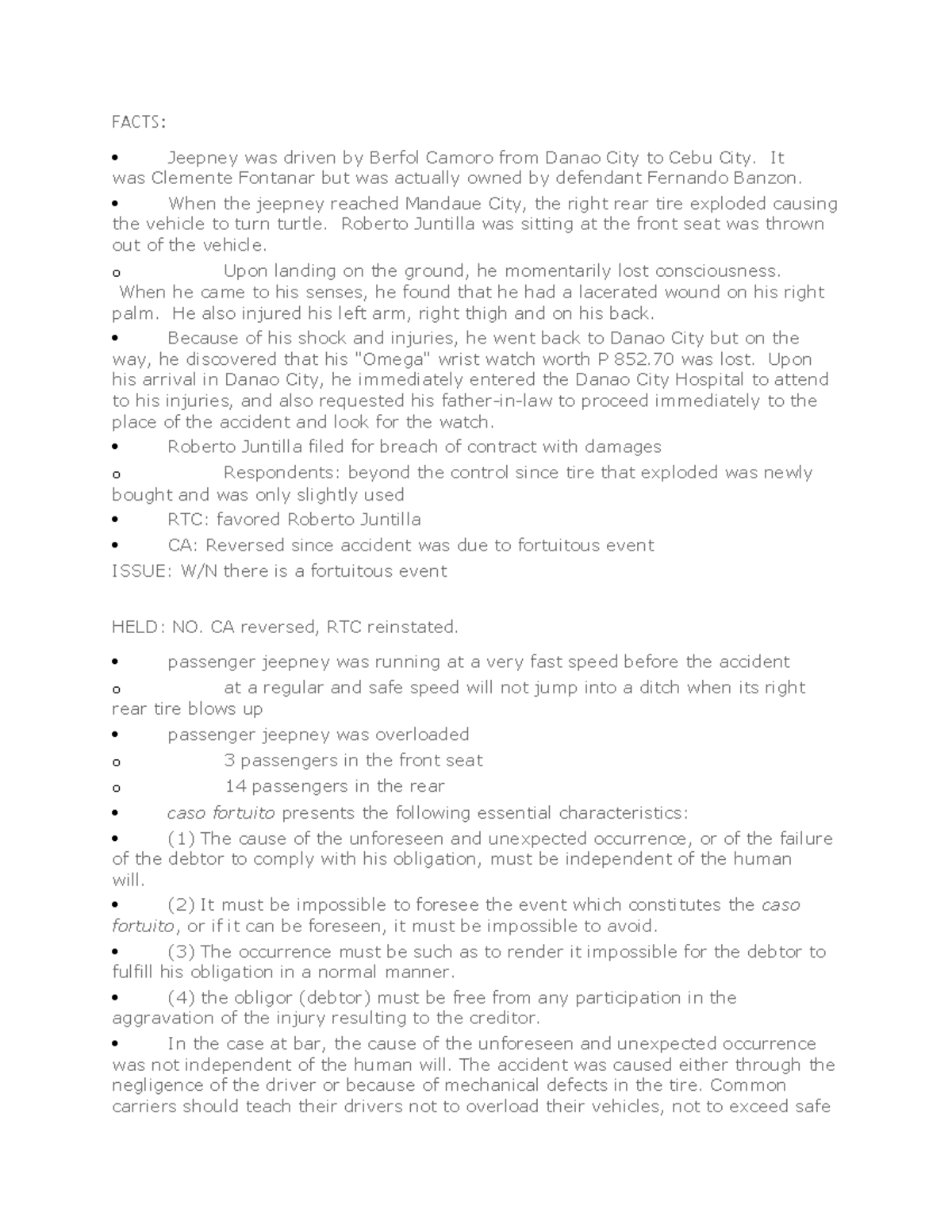 Juntilla v fontanarl Manadatory assignmentd in law subjects - FACTS ...