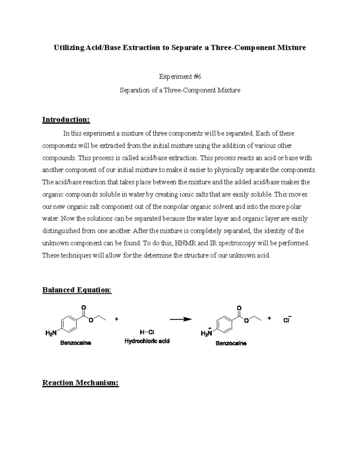 Chem 2211l Experiment 6 Separation Of A Three Component Mixture Full Lab Upload Utilizing Chem 2211l Experiment 6 Separation Of A Three Component Mixture Full Lab Upload Utilizing