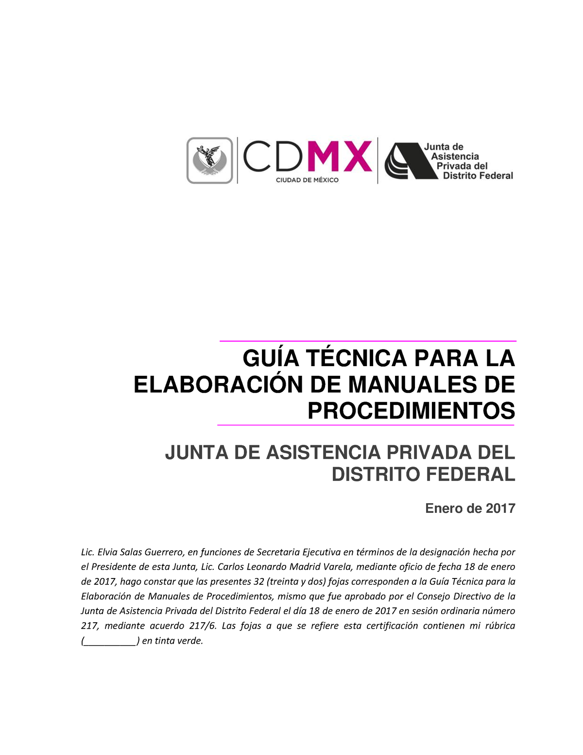 GT-02 Manual Procedimientos 2017 0118 - GUÍA TÉCNICA PARA LA ...