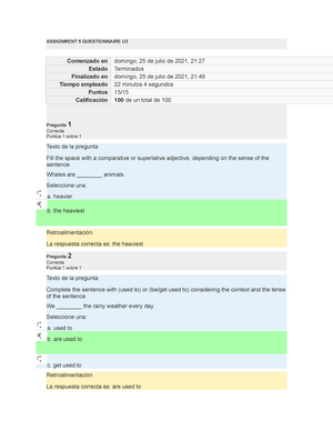 assignment 3 questionnaire u2 uveg ingles iii