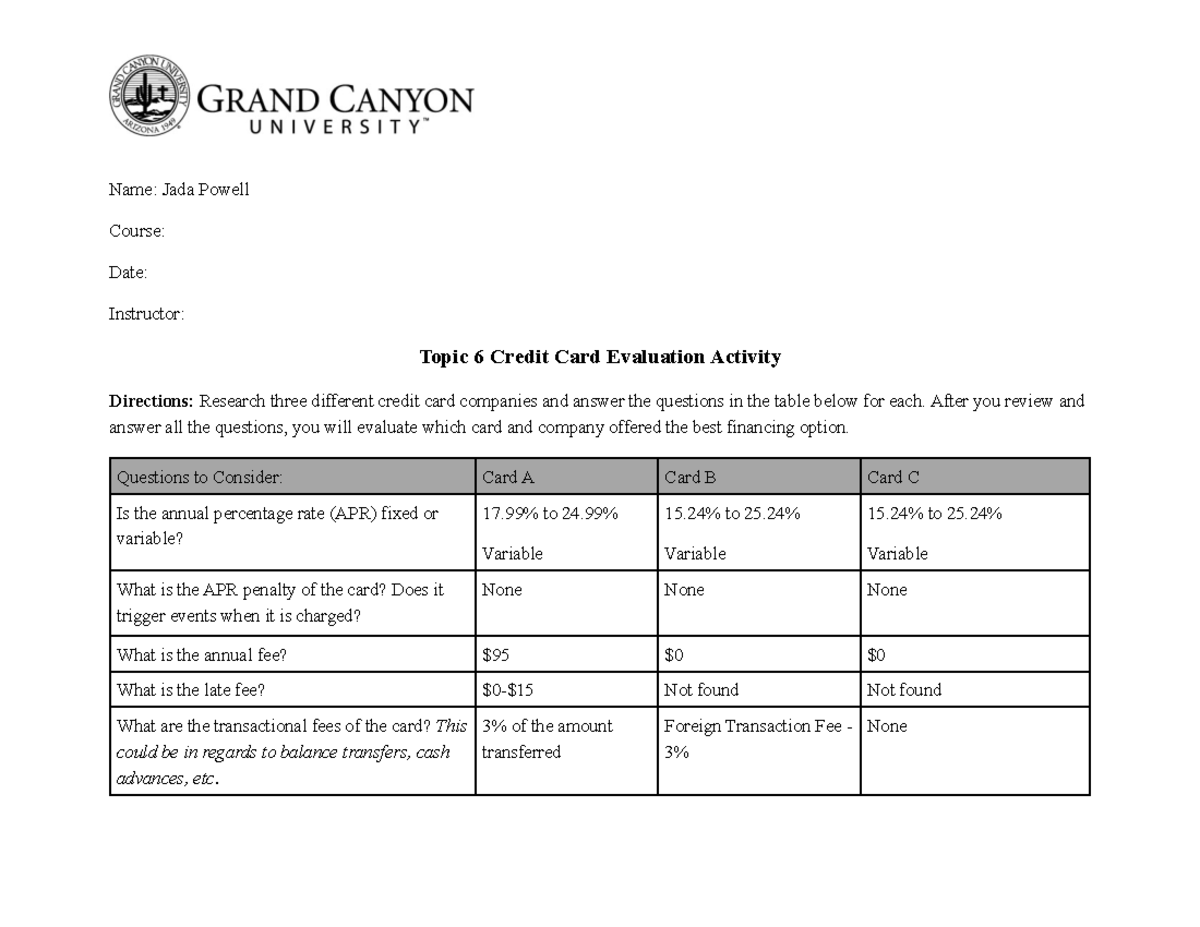 grand canyon university late assignment policy