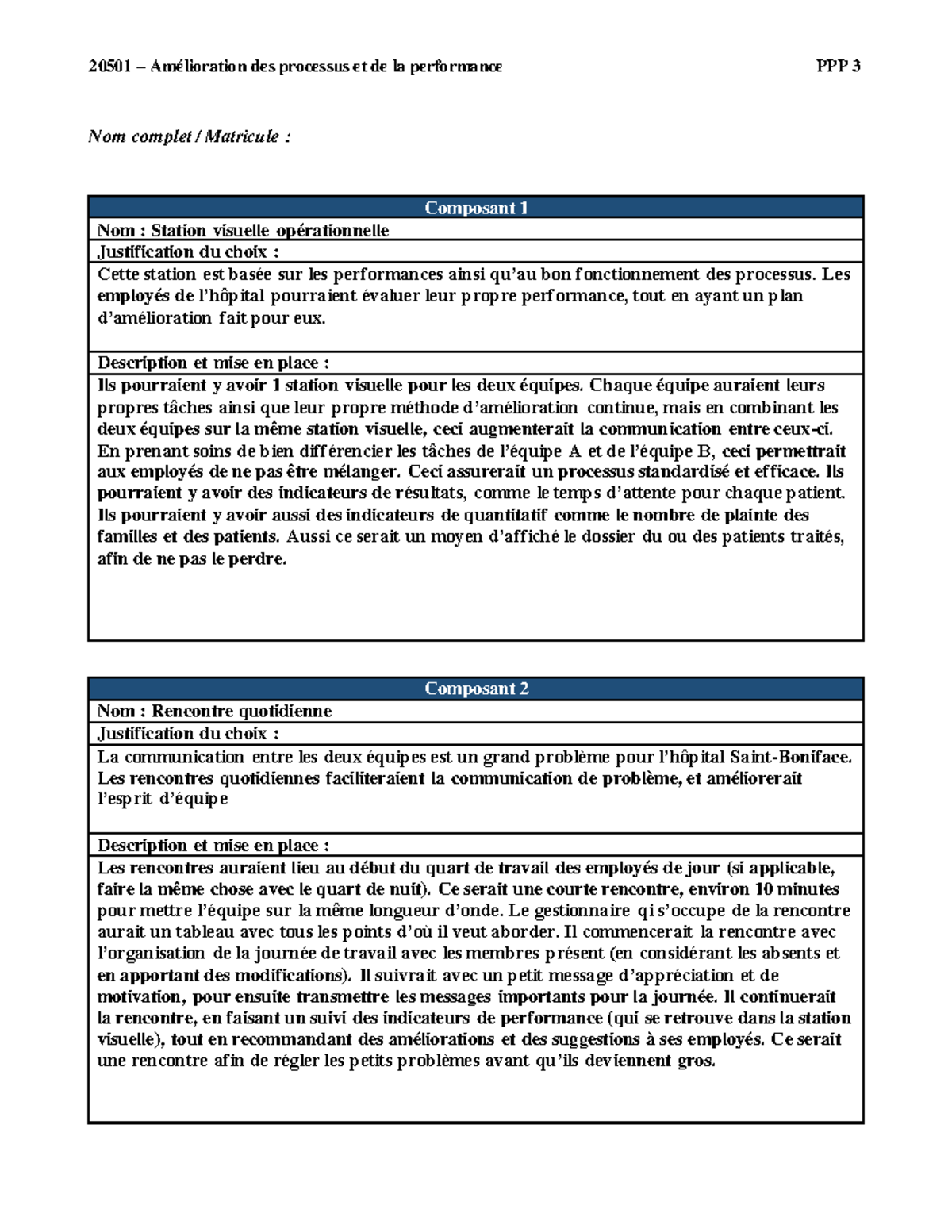 PPP3 - PPP3 - 20501 – Amélioration des processus et de la performance ...