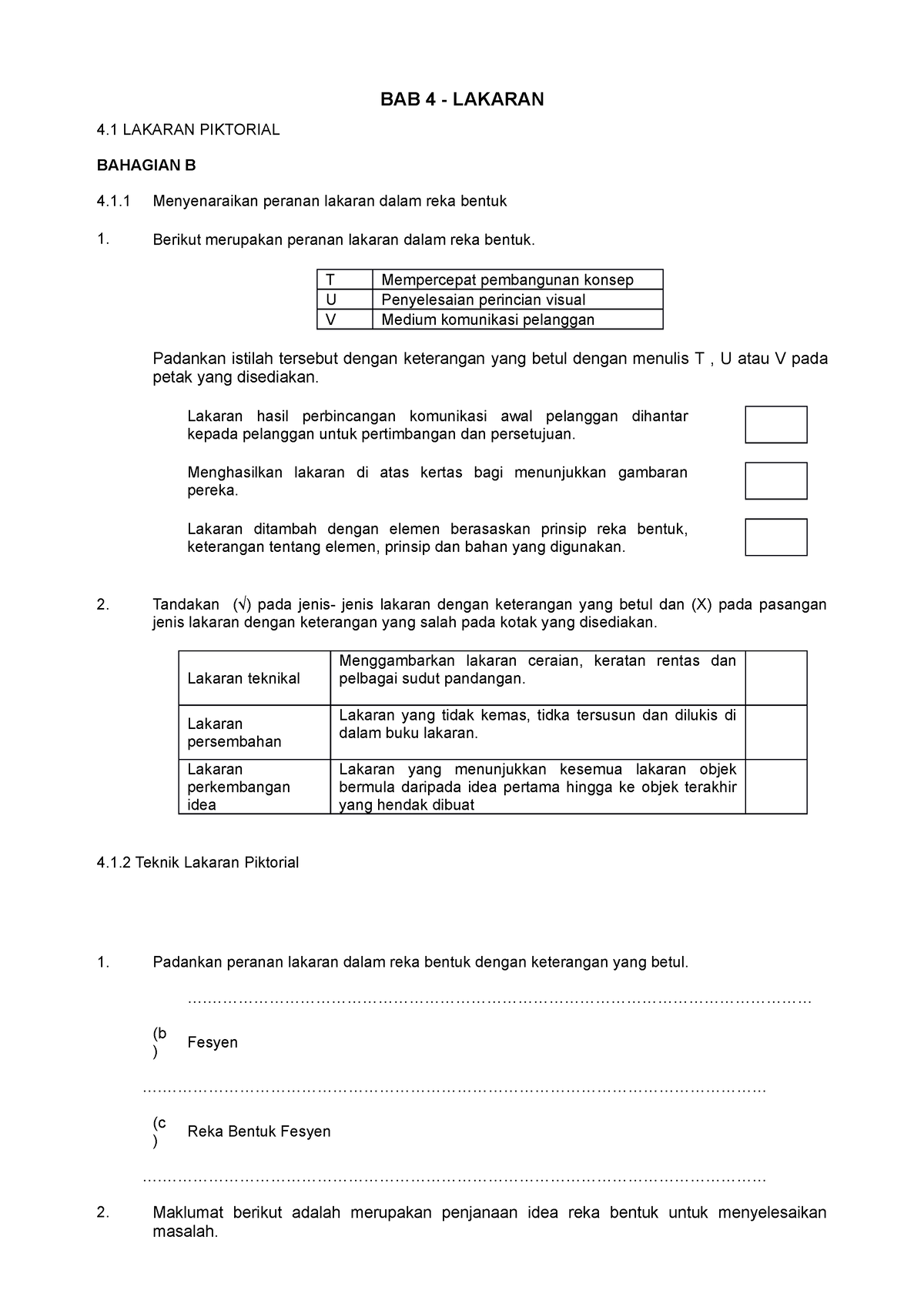 Bahagian B Latihan REZO - BAB 4 - LAKARAN 4 LAKARAN PIKTORIAL BAHAGIAN ...