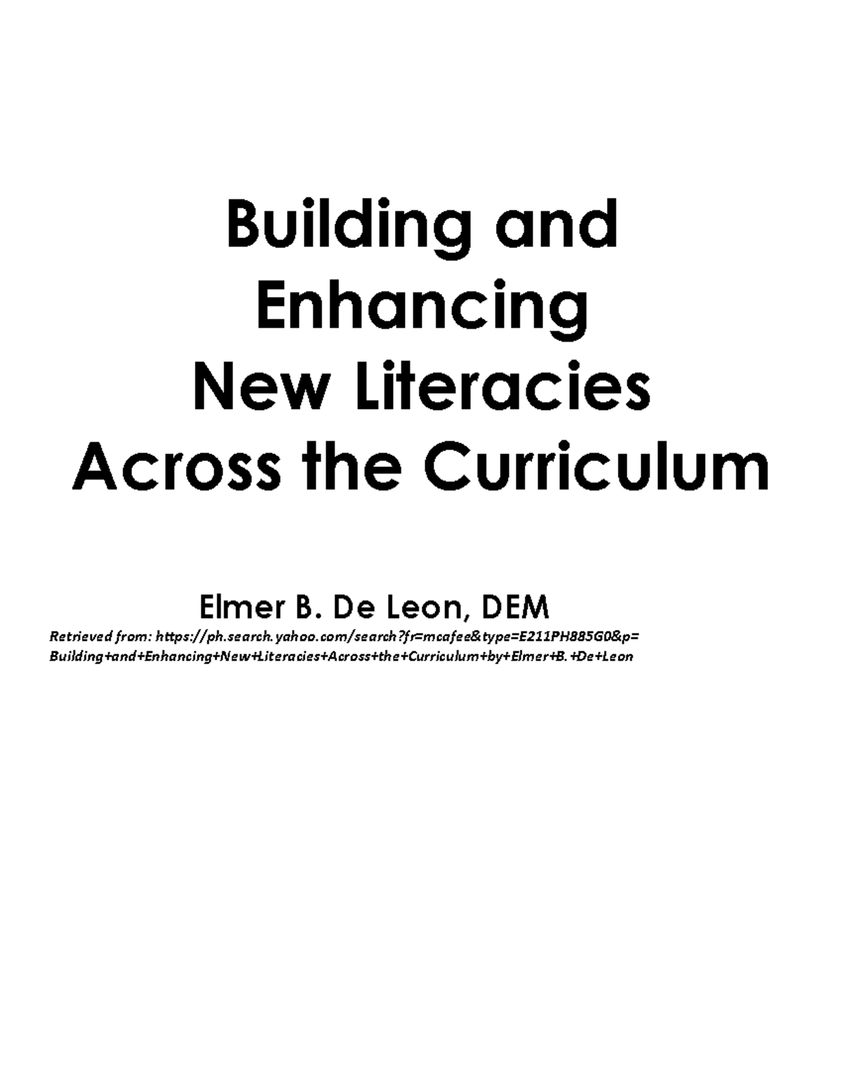 Benlac Module-5-7 - None - Building And Enhancing New Literacies Across ...