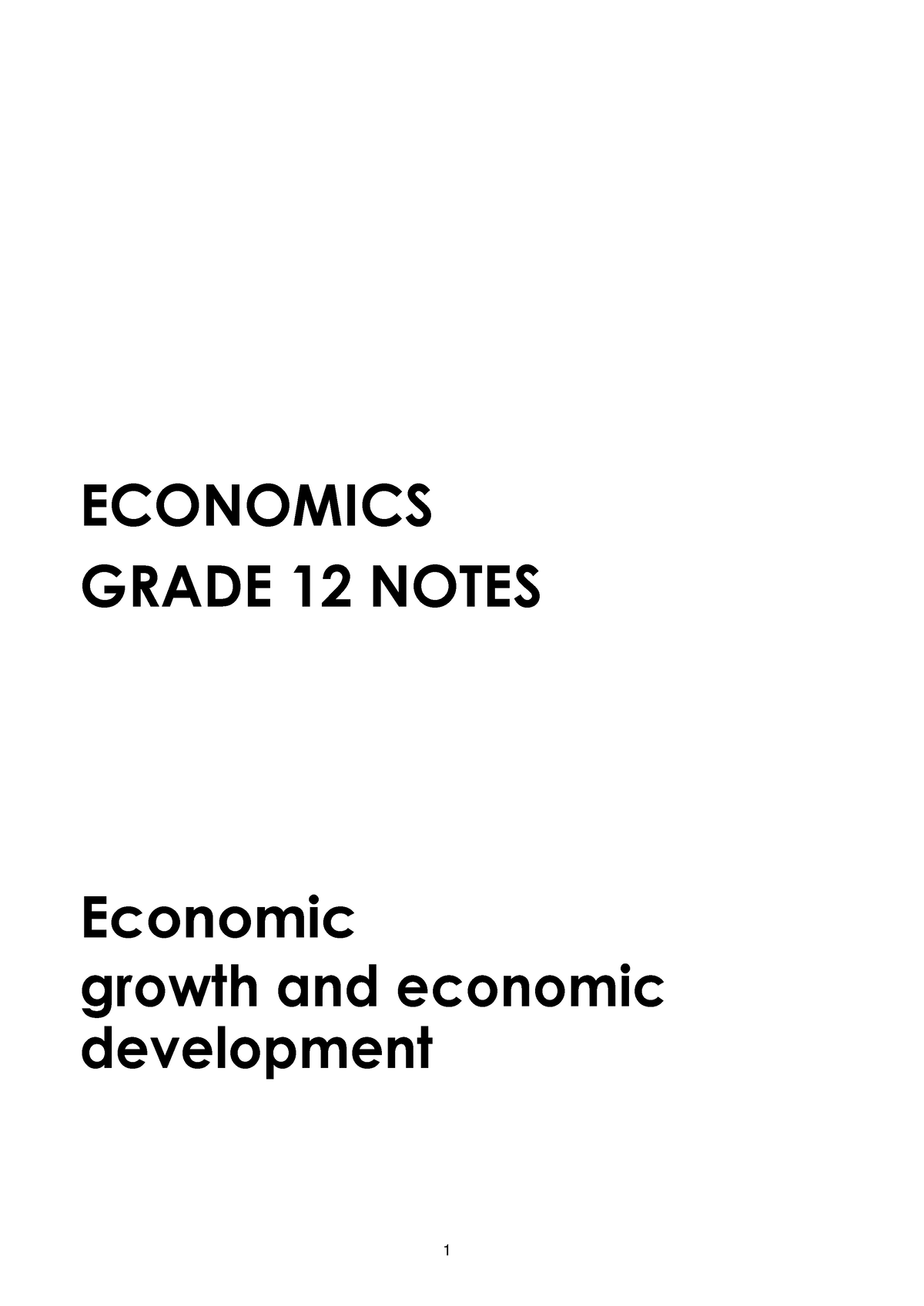 economics tourism notes pdf grade 12