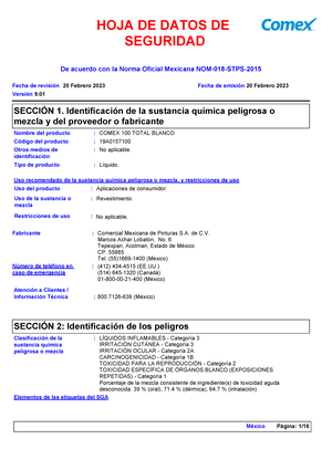 HDS Comex 100 Total - sadsadsadsadaseqwewqewqxzzxczsadas - COMEX 100 TOTAL  BLANCO No aplicable. - Studocu