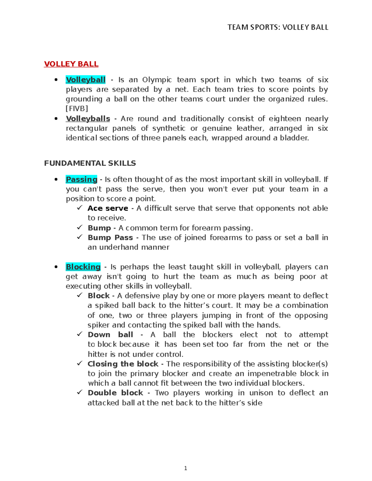 TEAM Sports Volleyball VOLLEY BALL Volleyball Is an Olympic team