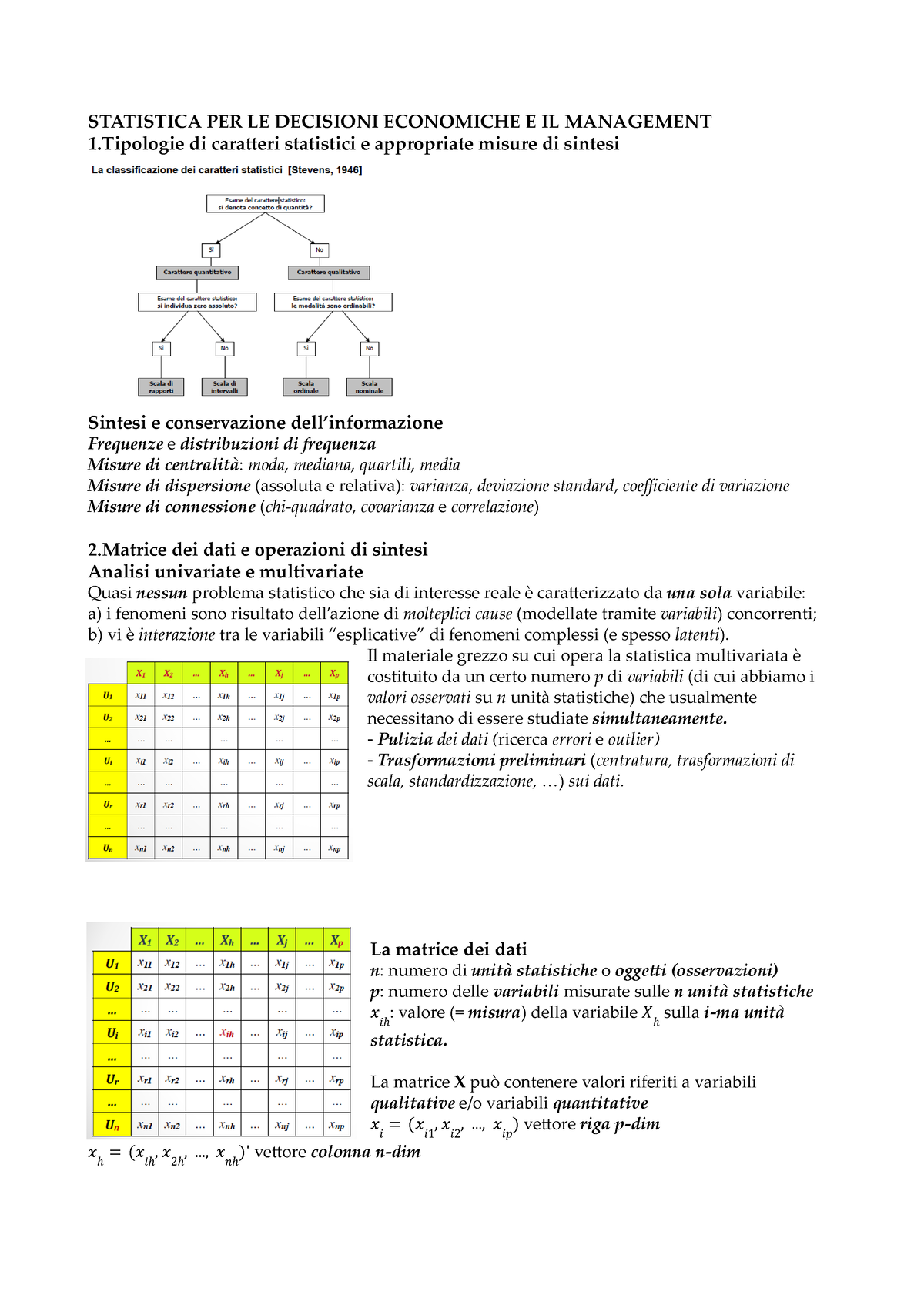 Statatistica Per Le Decisioni Economiche E Il Management Statistica