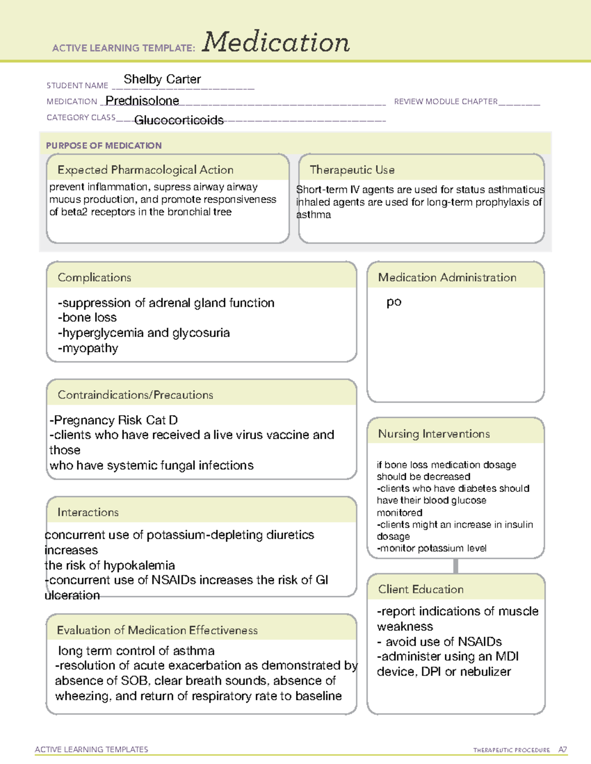 Prednisone med templates ACTIVE LEARNING TEMPLATES THERAPEUTIC