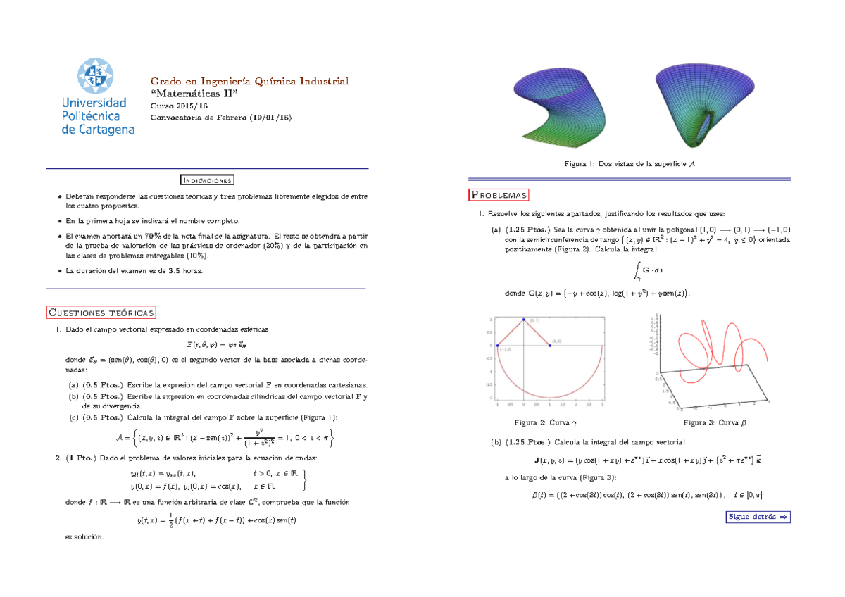 Convocatoria De Febrero 2016 - Grado En Ingenier ́ıa Qu ́ımica ...