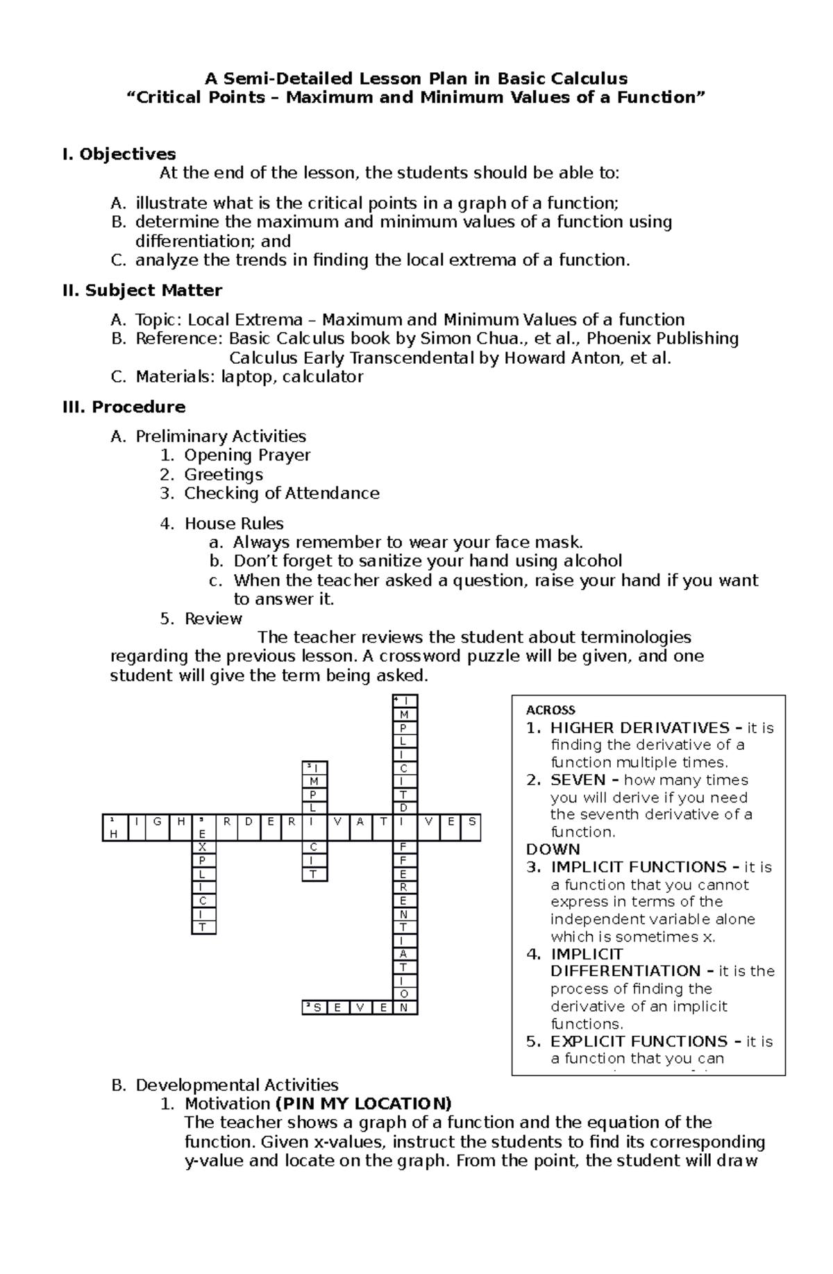 A-Semi-Detailed-Lesson-Plan MAX-MIN- Values - A Semi-Detailed Lesson ...