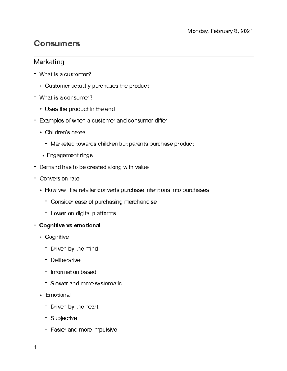 Consumers Notes - Consumers Marketing - What is a customer? • Customer ...