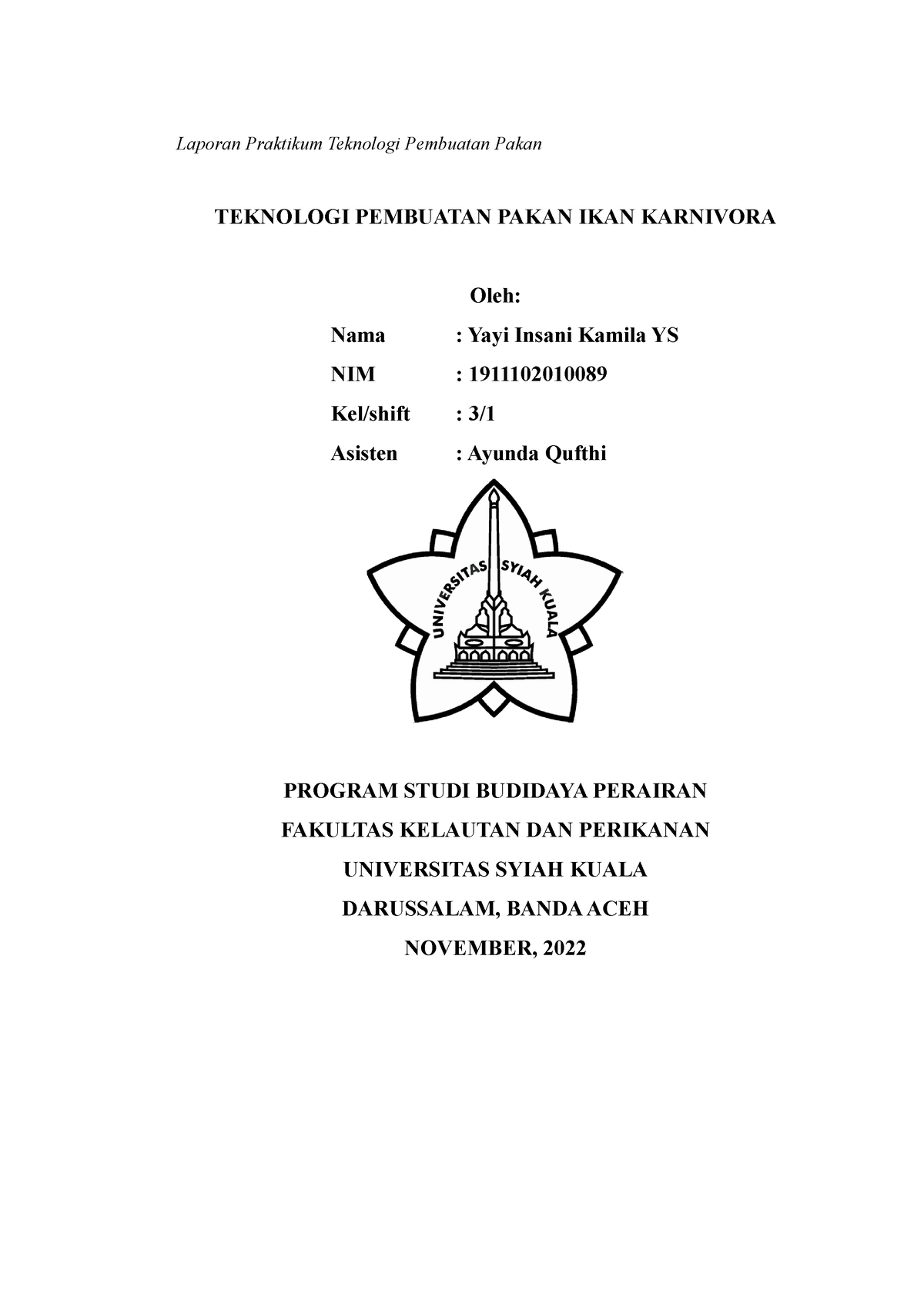 Laporan Praktikum Teknologi Pembuatan Pakan - Laporan Praktikum ...