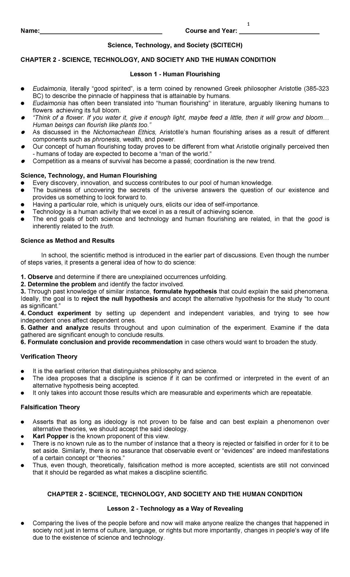 Scitech- Midterm- Topics - Name ...