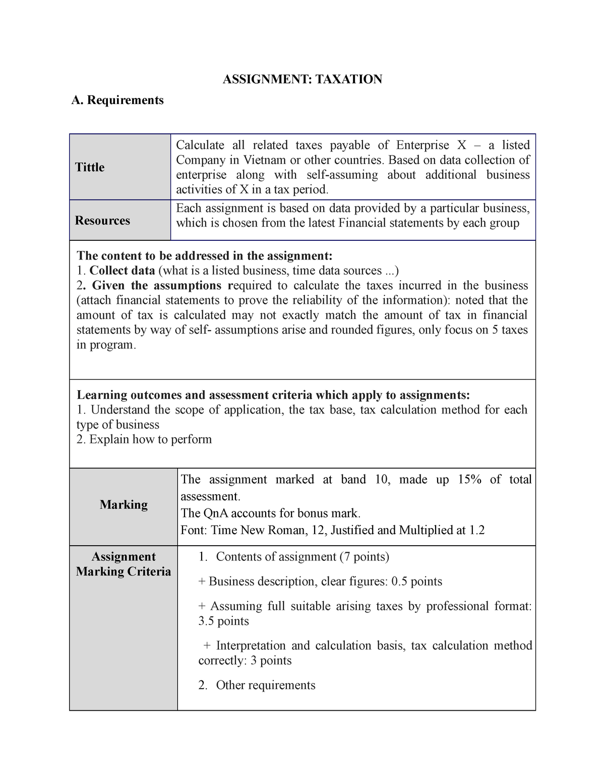 taxes assignment gov