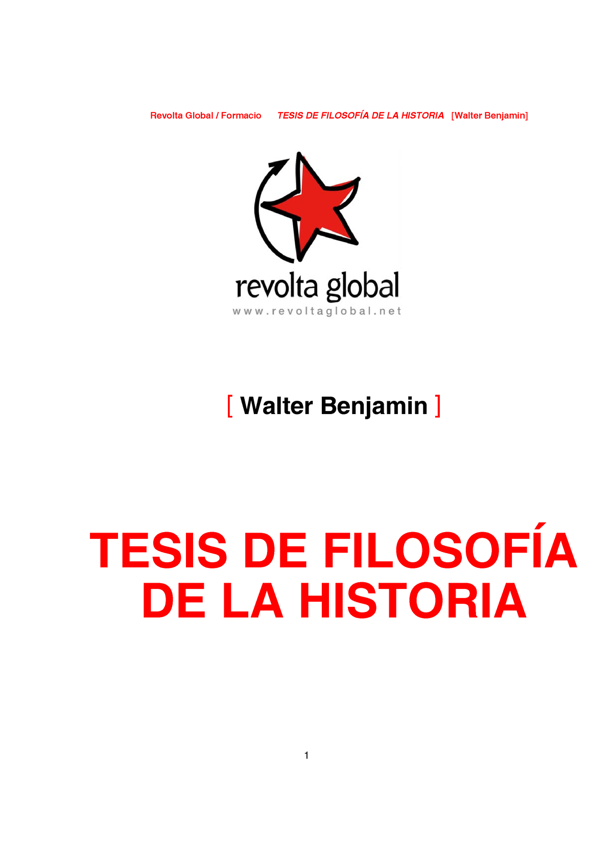 thesis on the philosophy of history benjamin