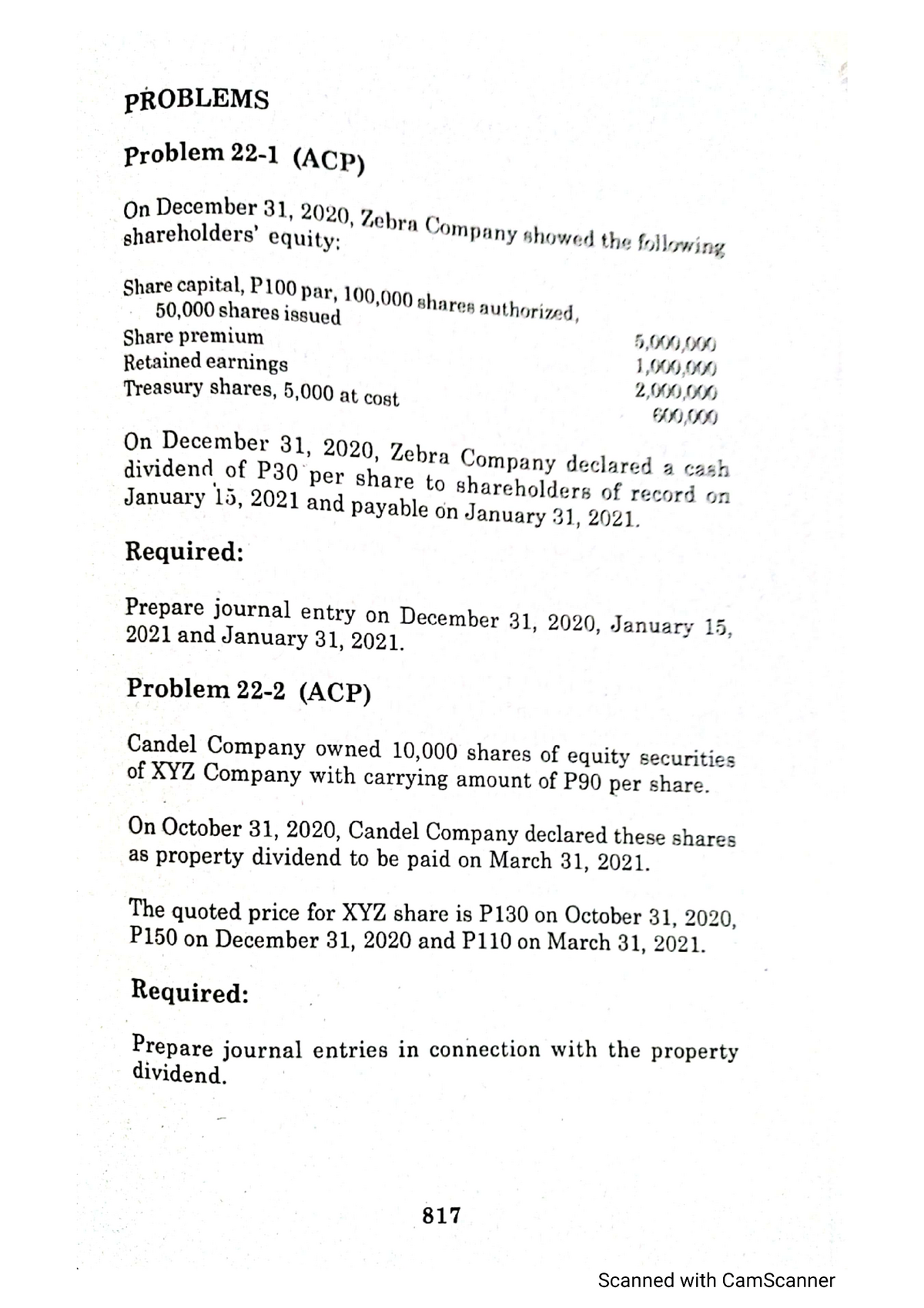 Accounting For Dividends Exercises - Intermediate Accounting 2 - Studocu