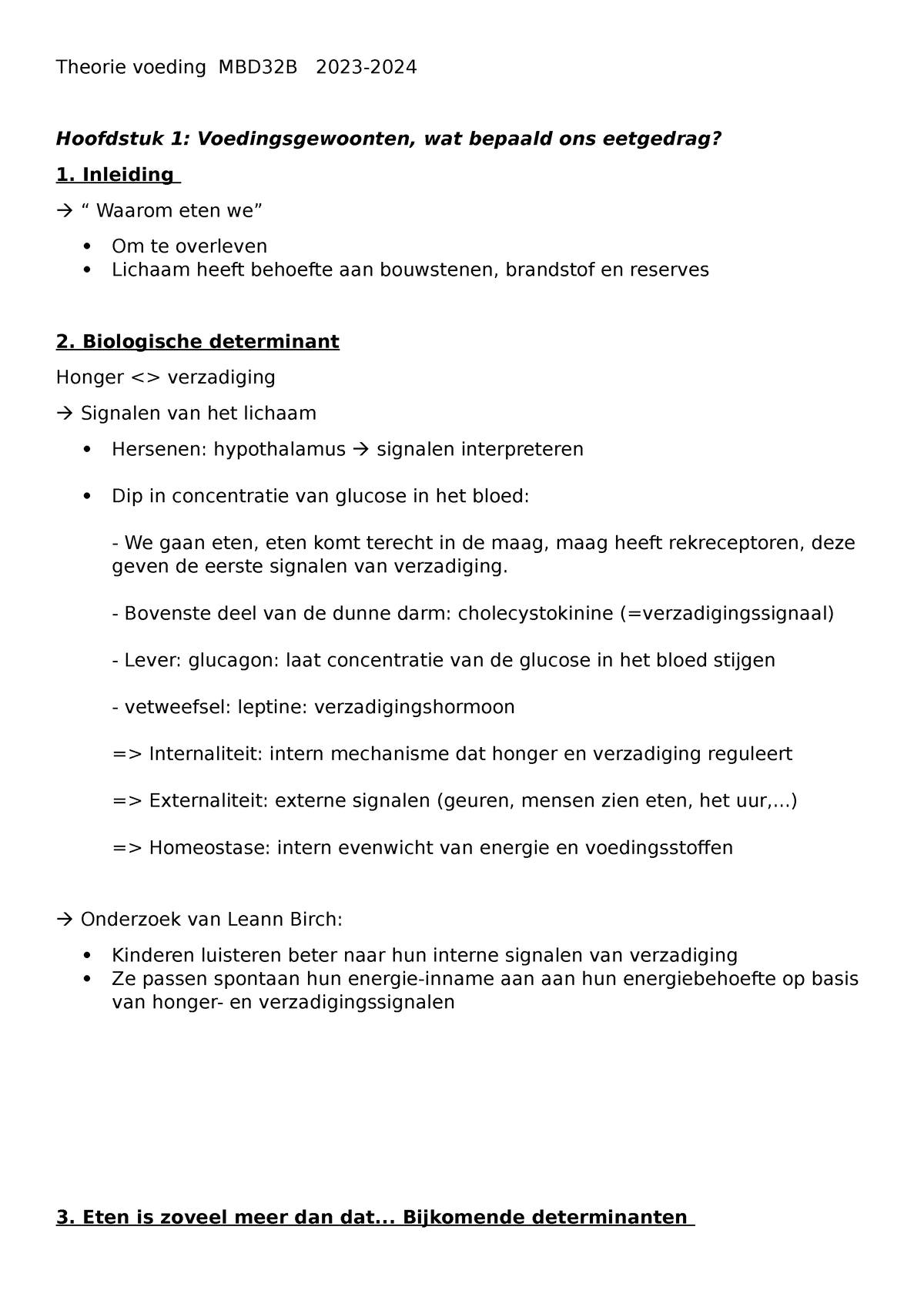 Theorie Voeding EX1 - Theorie Voeding MBD32B 2023- Hoofdstuk 1 ...