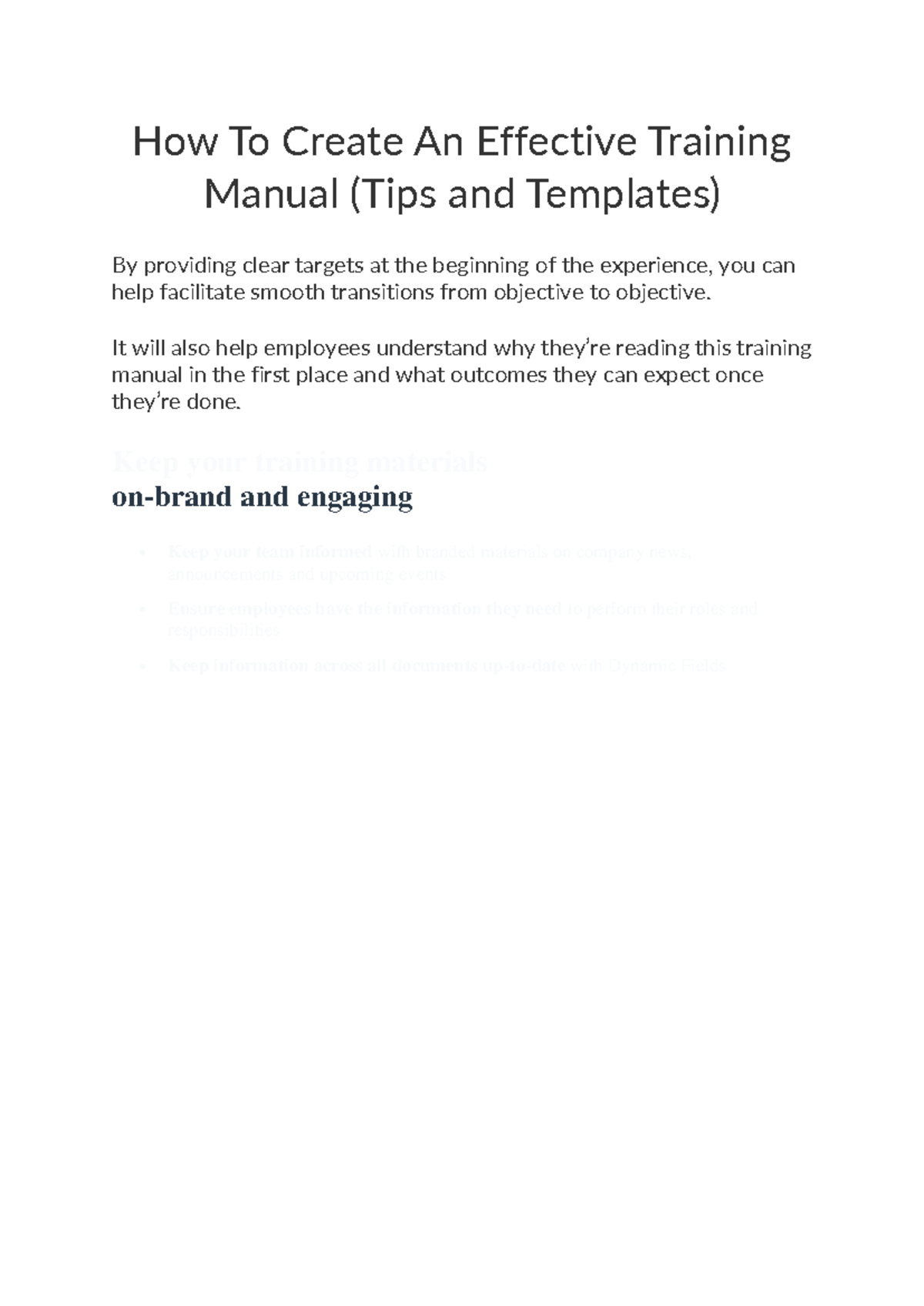 Training MKBL - How To Create An Effective Training Manual (Tips and ...