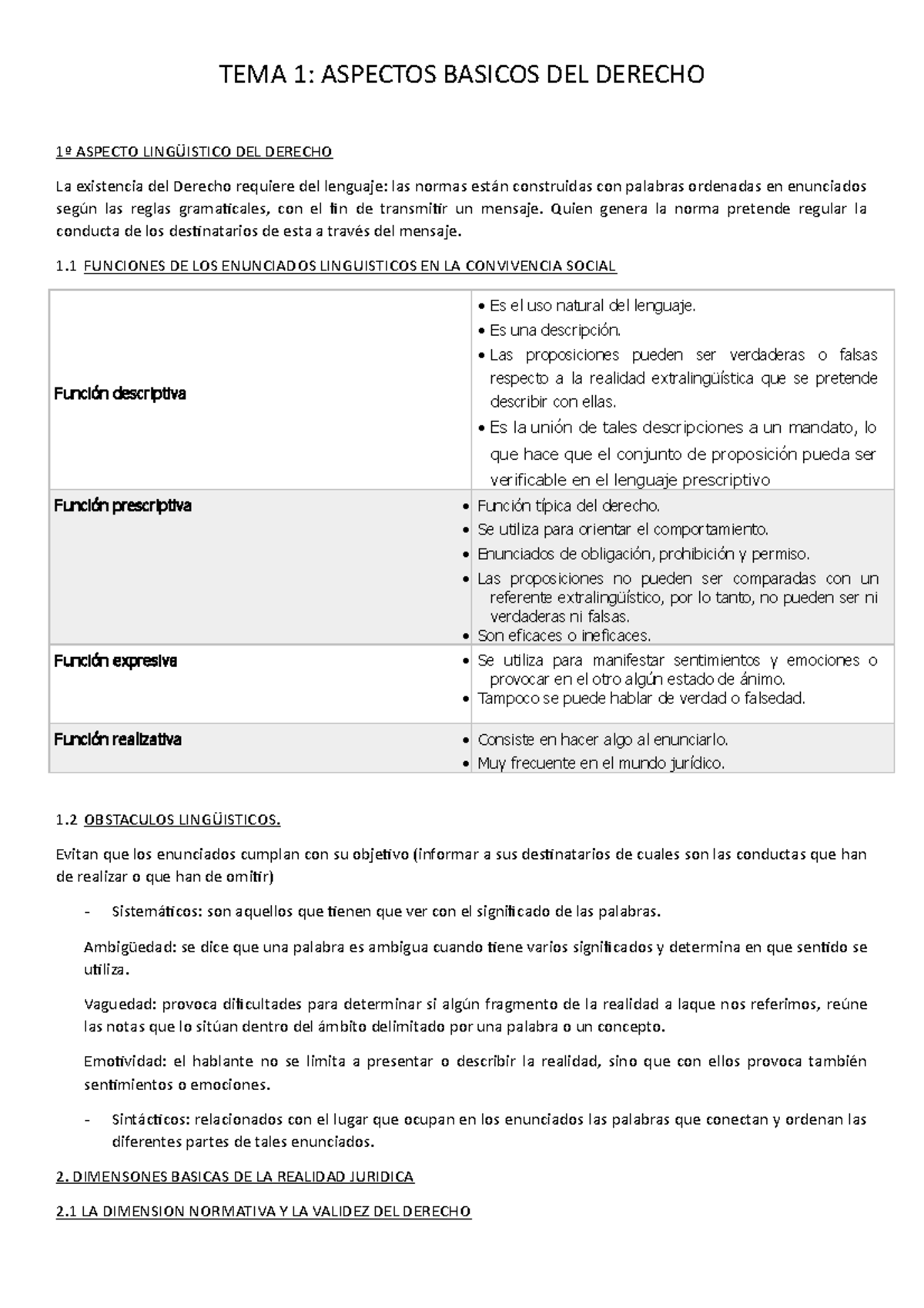 Tema 1 Introduccion A La Teoria Del Derecho - TEMA 1: ASPECTOS BASICOS ...