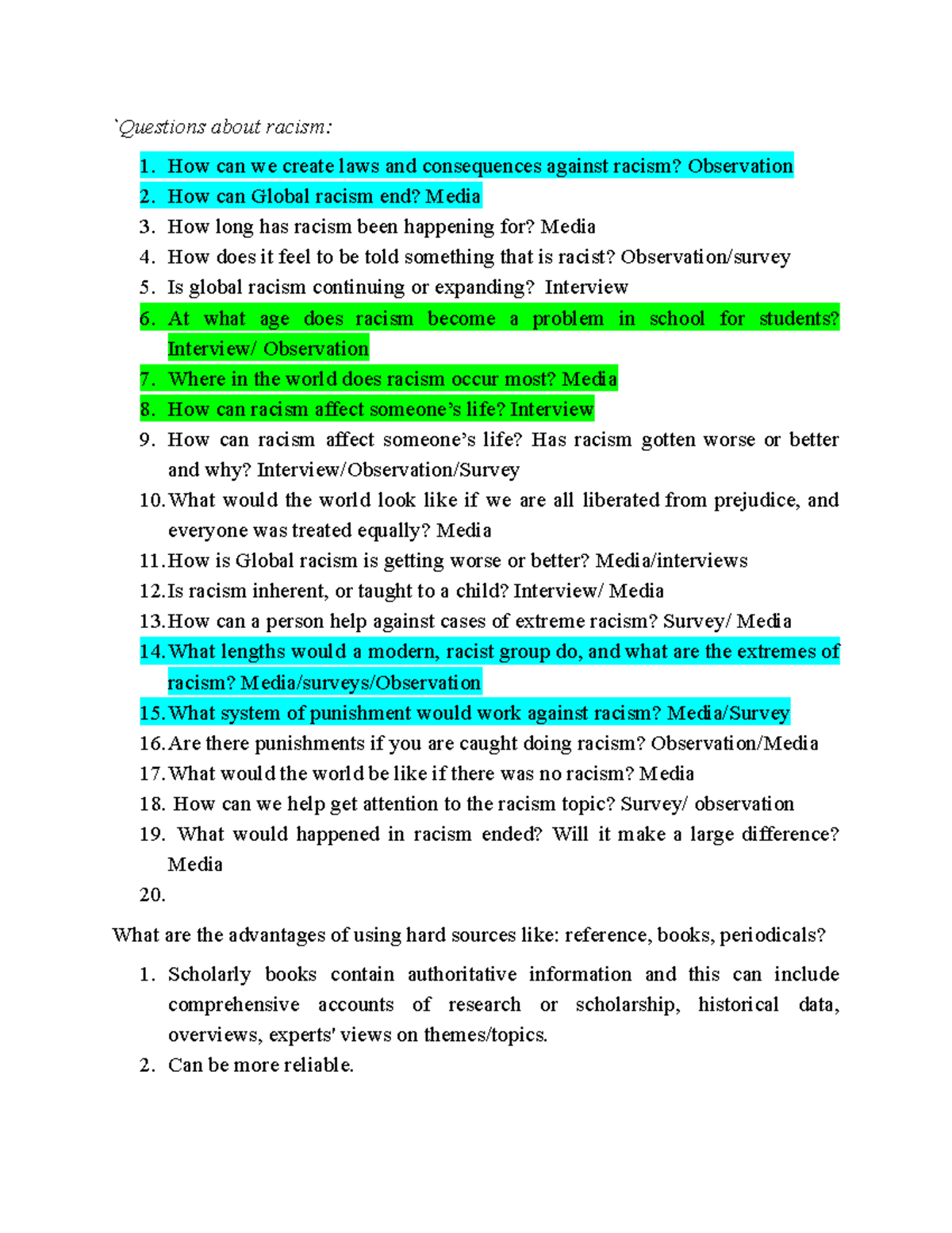 Questions About Racism - `Questions About Racism: How Can We Create ...