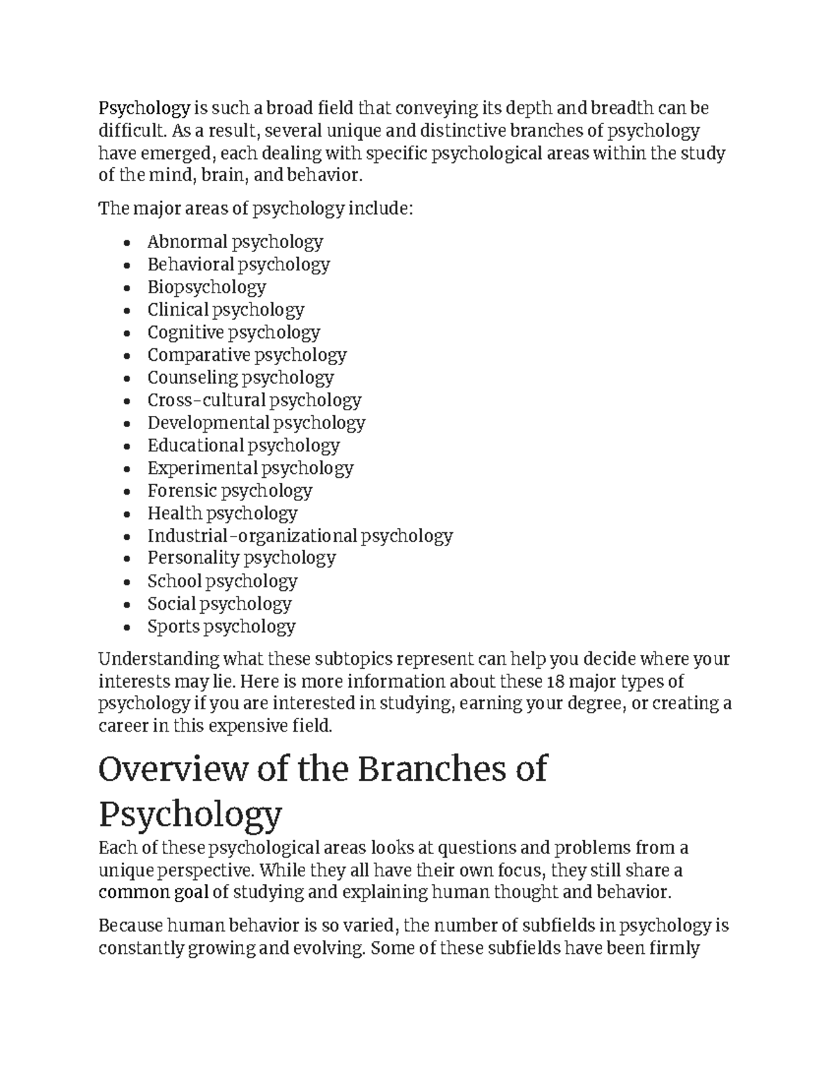 Branches Of Psychology Notes Psychology Is Such A Broad Field That   Thumb 1200 1553 