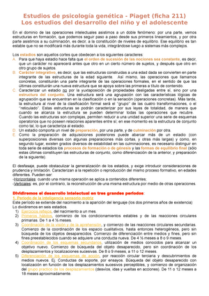 211 Piaget Cap. 3 Los estadios del desarrollo del ni o y del