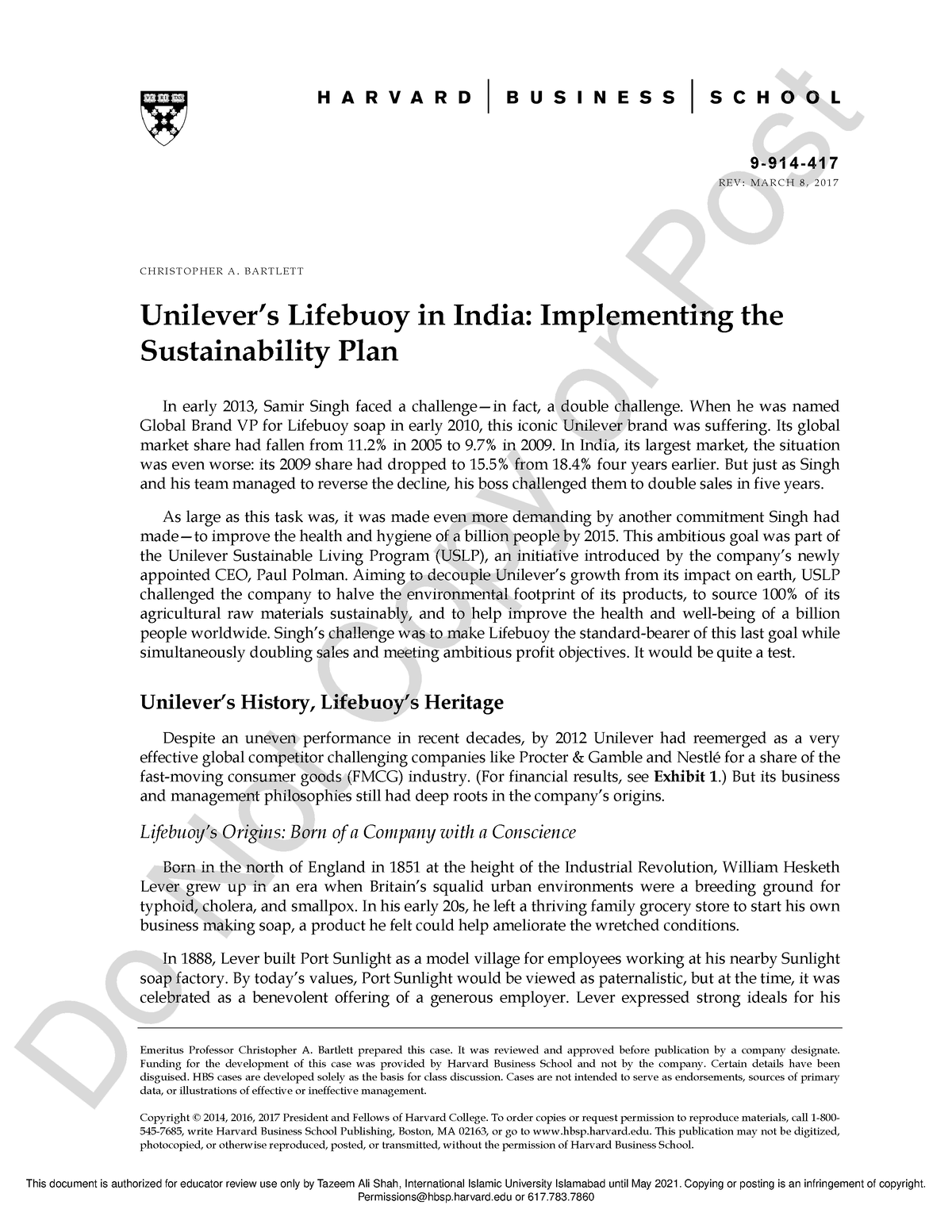 unilever lifebuoy in india case study solution