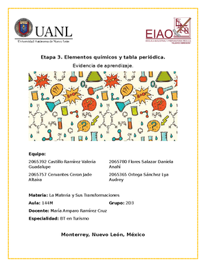 PIA LMyT equipo 2 - La Materia Y Sus Transformaciones - UANL - Studocu