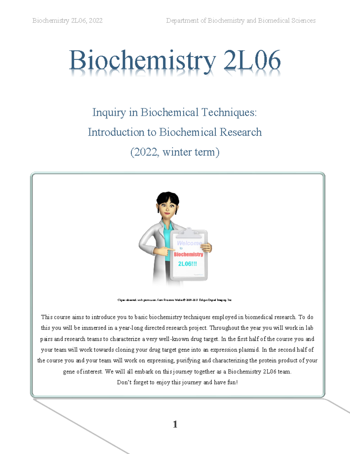 Biochem 2L06B Winter 2022 Lab Manual - Biochemistry 2L Inquiry In ...