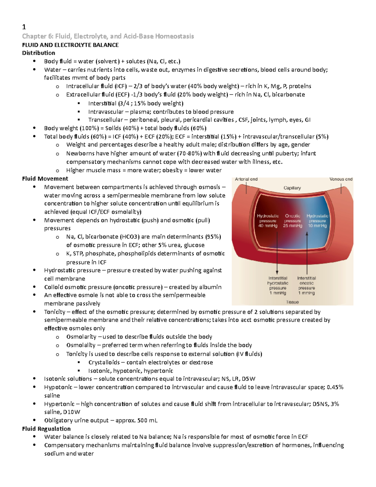 Week 6 CH 6 Notes - Chapter 6: Fluid, Electrolyte, and Acid-Base ...