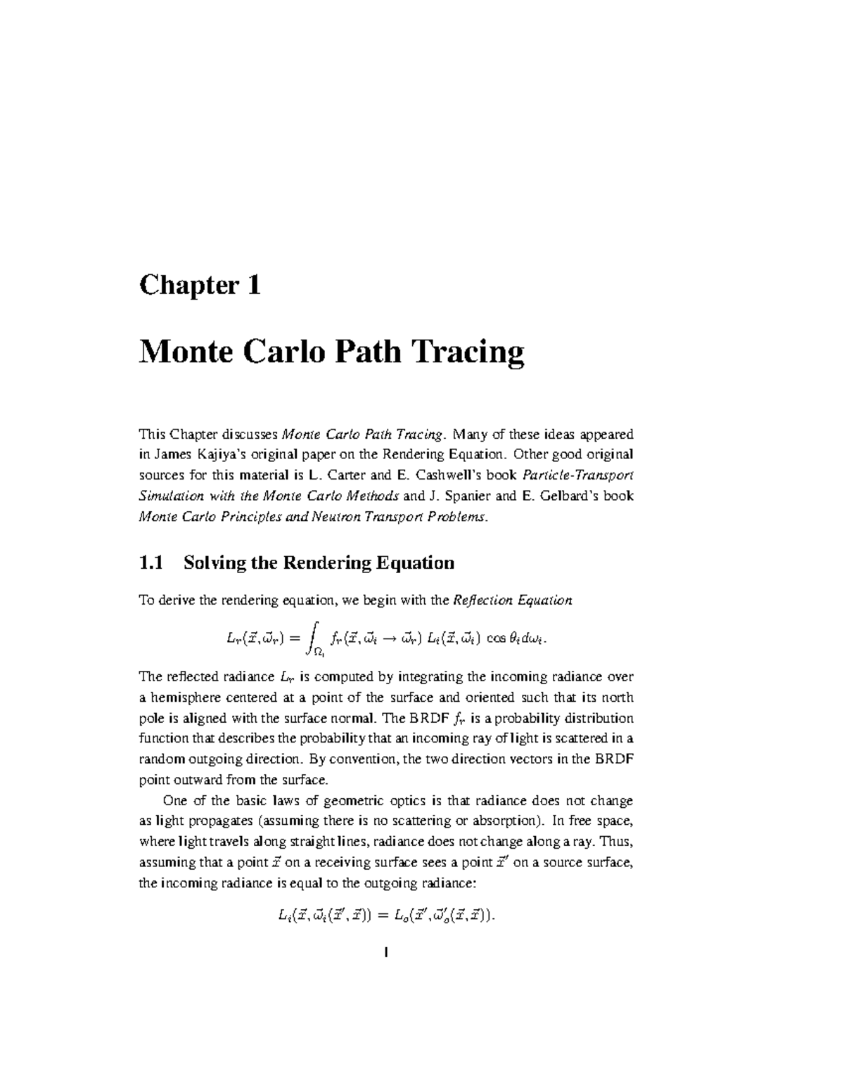 Course 29 - yes - Chapter 1 Monte Carlo Path Tracing This Chapter ...
