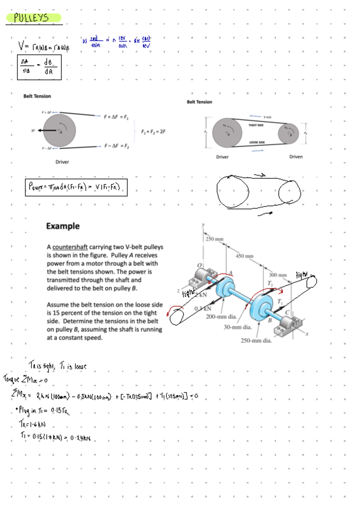 Exam 2 Notes Exam Solutions PULLEYS = raw , = rows w ramdin = n Hn
