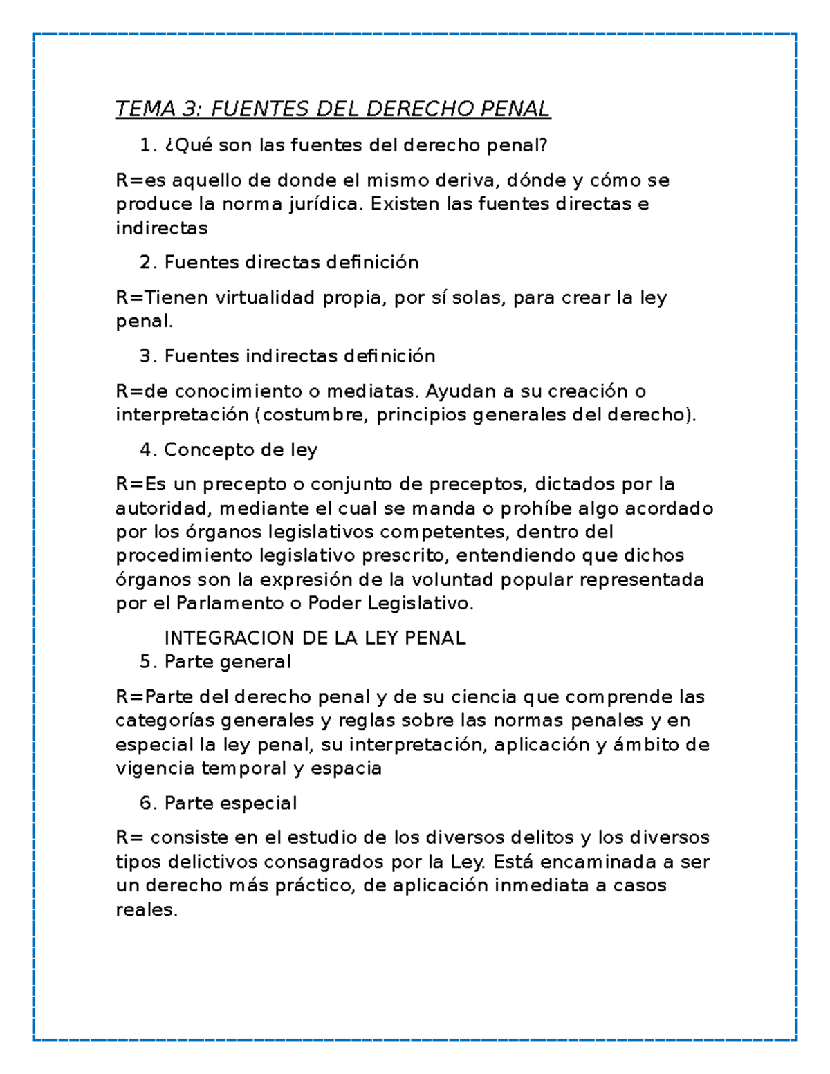 TEMA 3 Fuentes DEL Derecho Penal - TEMA 3: FUENTES DEL DERECHO PENAL ...