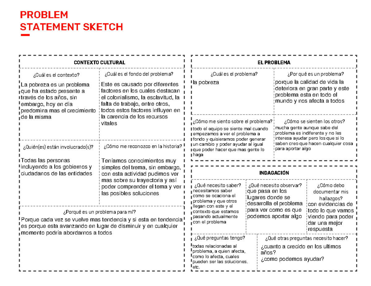 Toolkit Problem Statement Sketch ED - PROBLEM STATEMENT SKETCH ¿Cuál es ...