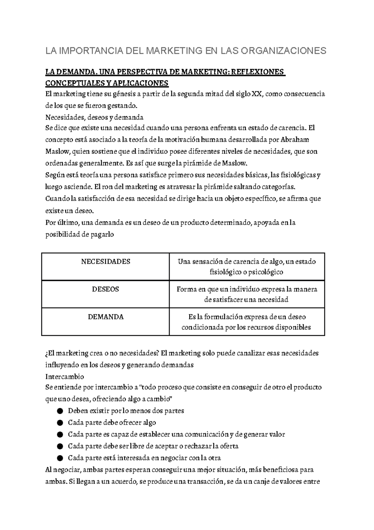 Modulo 1 y 2 - Resumen de los módulos 1 y 2 de la materia Marketing 1 ...