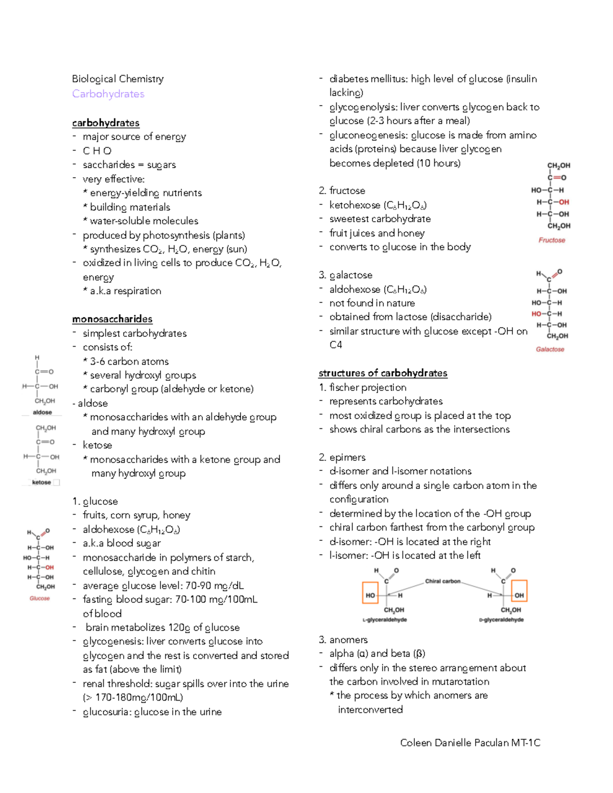 Biochemistry-Preliminary-Reviewers - Biological Chemistry Carbohydrates ...