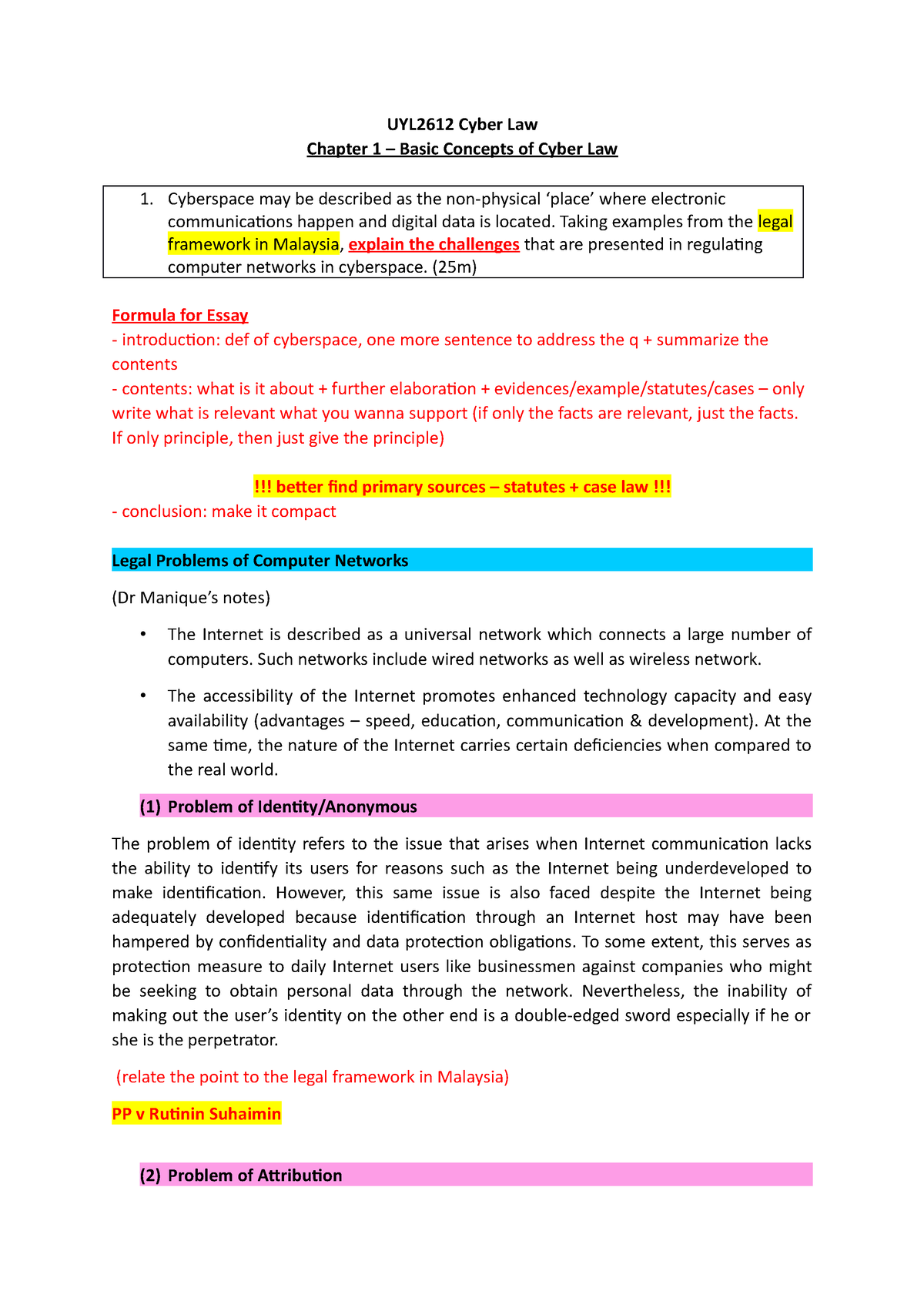 cyber law case study topics