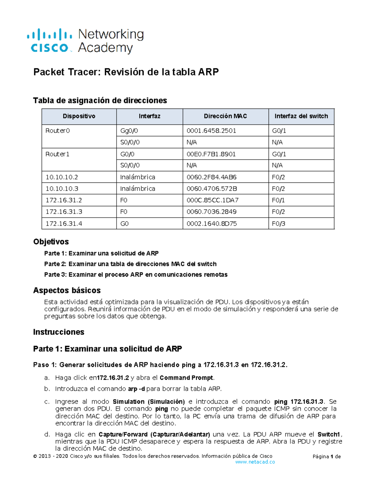 9.2.9-packet-tracer -examine-the-arp-table es-XL - 2013 - 2020 Cisco y ...