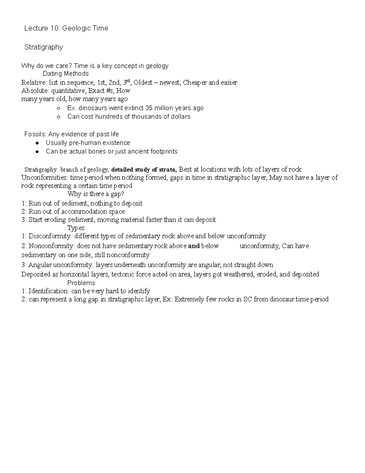 U3 GEOL Notes - geol 1010 coulson - Lecture 10: Geologic Time ...