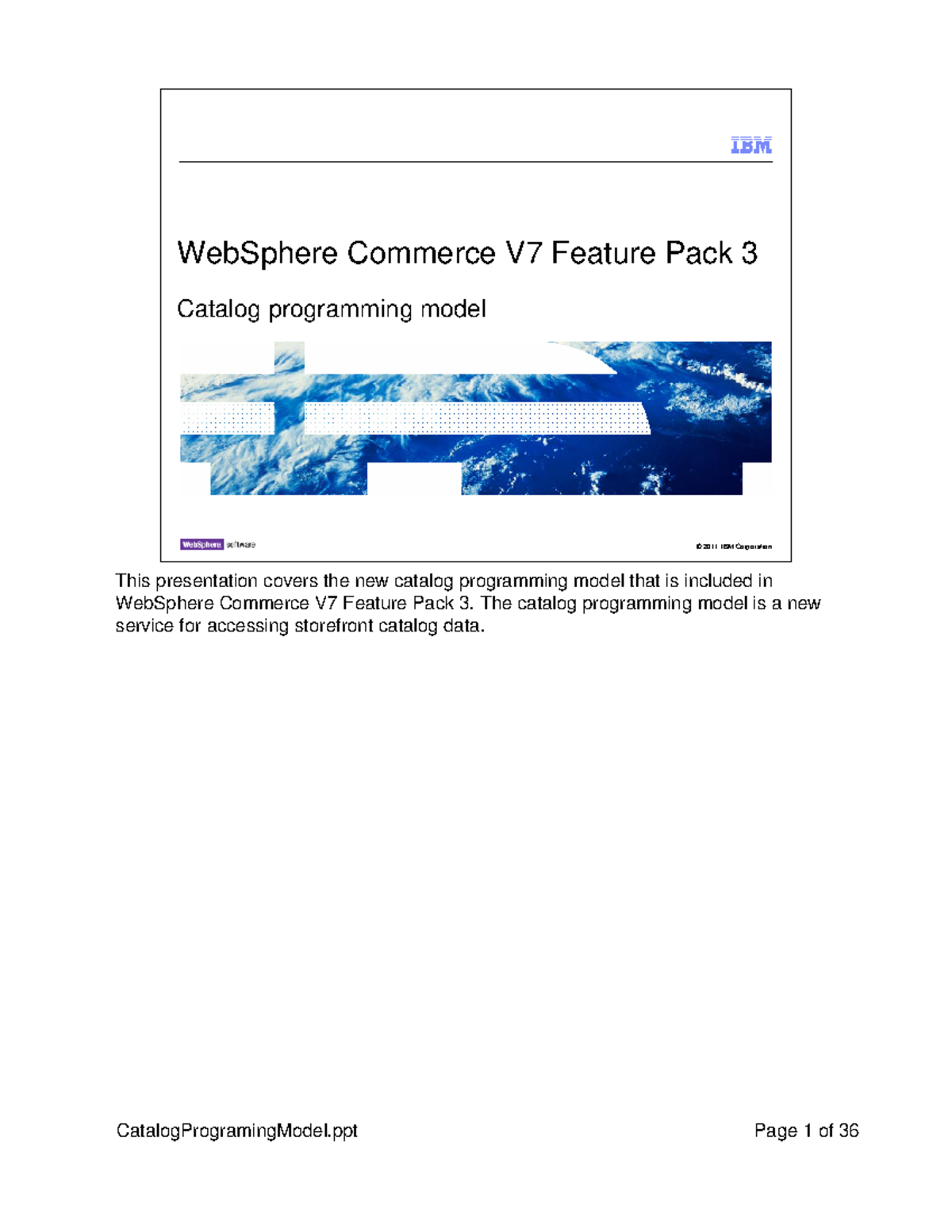 102008 834 Web Sphere Commerce V7 Feature Pack 3 Catalog Programing ...