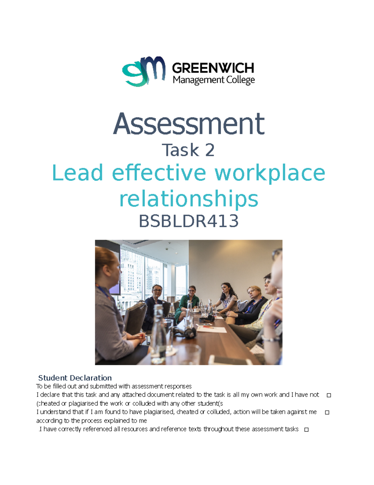 * Bsbldr 413+-+Assessment+Task+2+v2 (2) 2 - Assessment Task 2 Lead ...