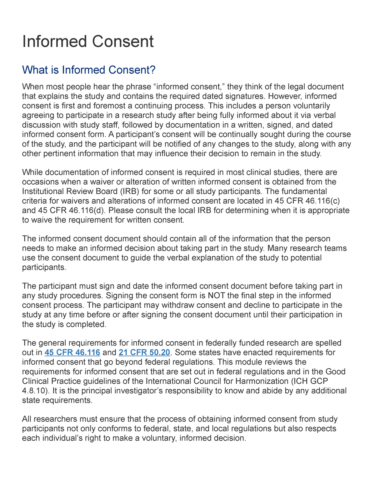 Module 2 Informed Consent Informed Consent What Is Informed Consent 