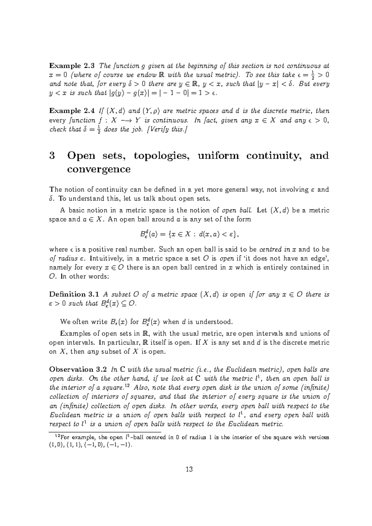 Chapter 03 Open Sets Topologies Uniform Continuity And Convergence Studocu