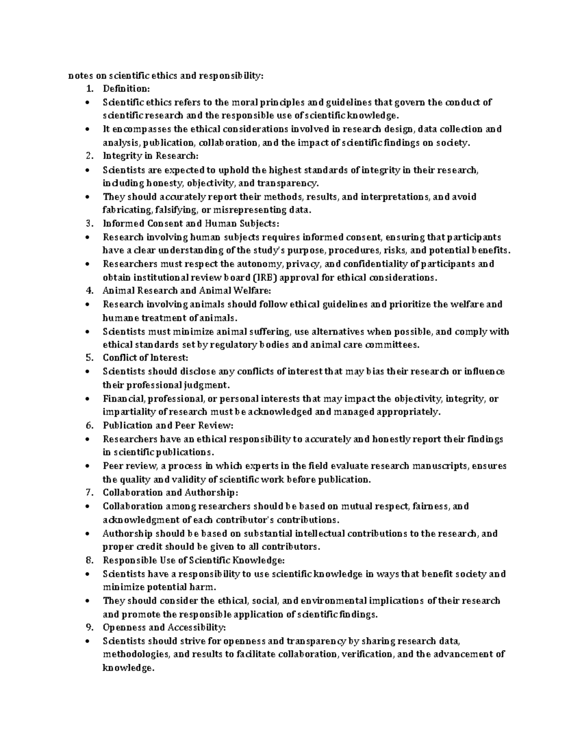 Notes on scientific ethics and responsibility - Definition ...